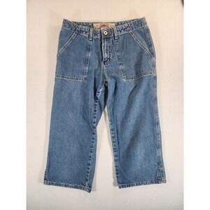 Hydraulic Capri Jeans Women 7/8 Carpenter Cropped Y2K Stonewash Utility Denim